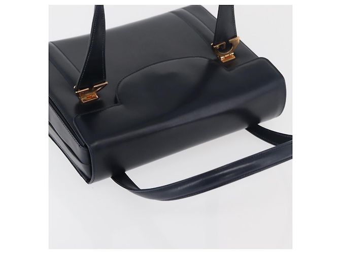 Borsa a mano GUCCI in pelle blu navy e oro Auth 176213 D'oro - vista 6