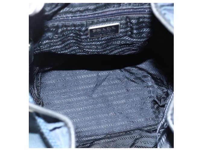 PRADA Borsa a Spalla in Nylon Blu Navy Argento Autentica bs34671 - vista 11