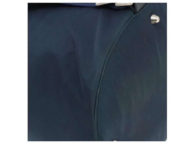 PRADA Borsa a Spalla in Nylon Blu Navy Argento Autentica bs34671 - vista 16