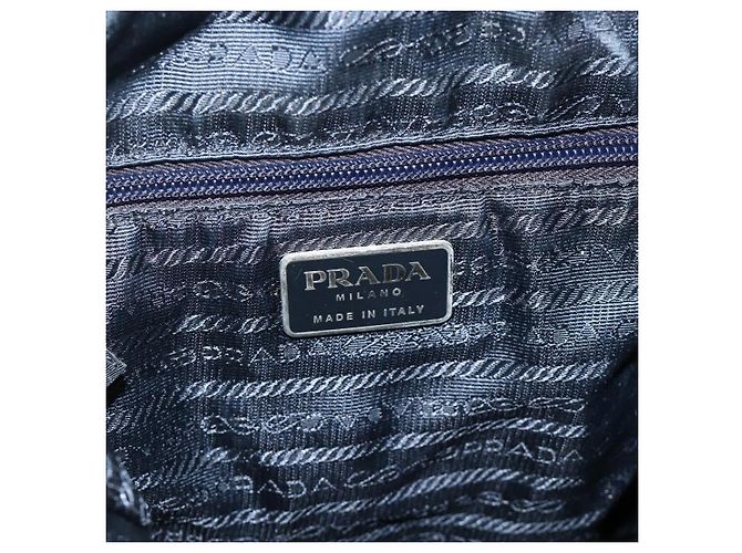 PRADA Borsa a Spalla in Nylon Blu Navy Argento Autentica bs34671 - vista 17