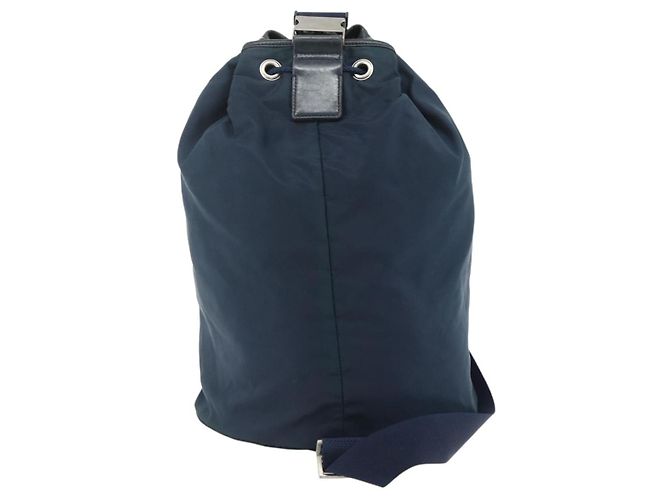 PRADA Borsa a Spalla in Nylon Blu Navy Argento Autentica bs34671 - vista 2
