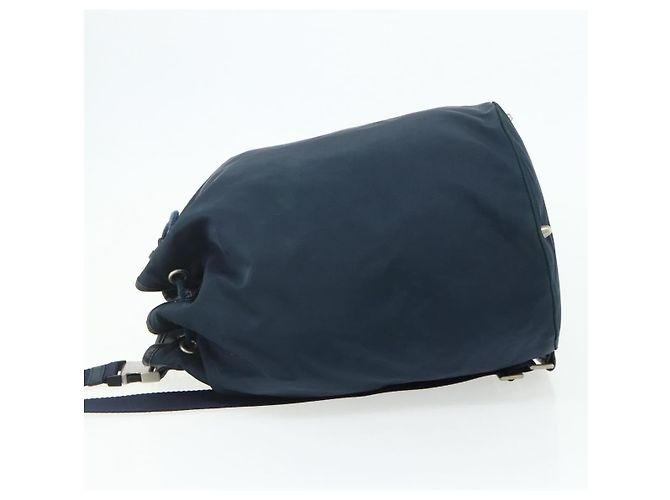PRADA Borsa a Spalla in Nylon Blu Navy Argento Autentica bs34671 - vista 3