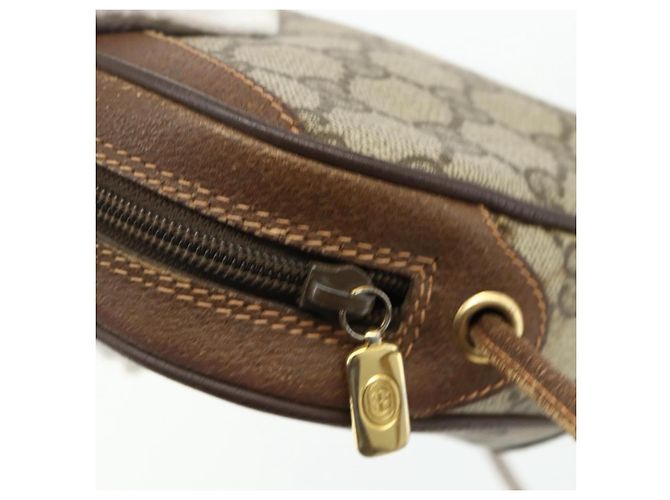 Borsa Gucci GG Supreme Web Sherry Line PVC Beige Oro 89 02 066 Auth ep14029 D'oro - vista 10