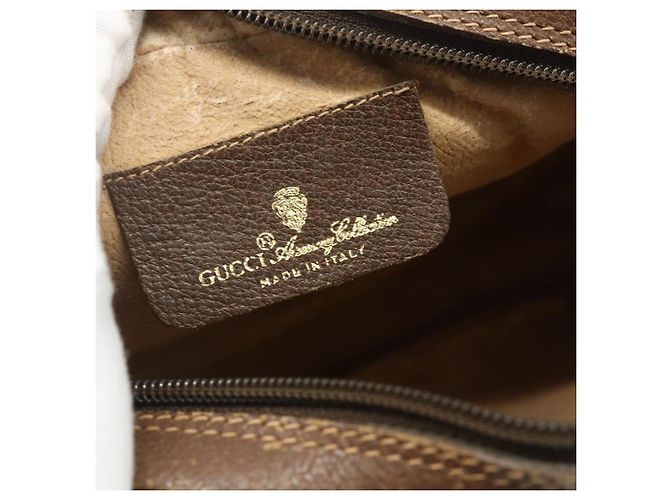 Borsa Gucci GG Supreme Web Sherry Line PVC Beige Oro 89 02 066 Auth ep14029 D'oro - vista 17
