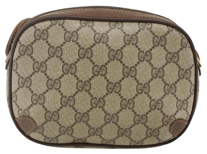 Borsa Gucci GG Supreme Web Sherry Line PVC Beige Oro 89 02 066 Auth ep14029 D'oro - vista 2