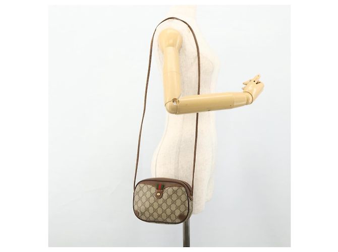 Borsa Gucci GG Supreme Web Sherry Line PVC Beige Oro 89 02 066 Auth ep14029 D'oro - vista 20