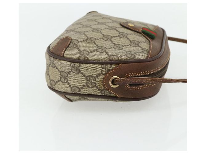 Borsa Gucci GG Supreme Web Sherry Line PVC Beige Oro 89 02 066 Auth ep14029 D'oro - vista 4