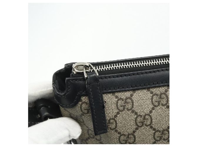 Gucci Borsa GG Supreme Web Sherry Line PVC Beige Argento 387111 Auth ka4079 - vista 10