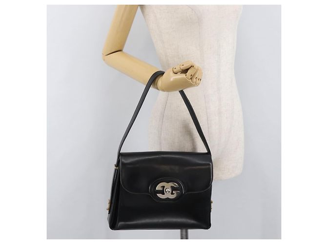 Gucci Borsa a Spalla in Pelle Nera e Oro Auth ep14337 Nero D'oro - vista 26