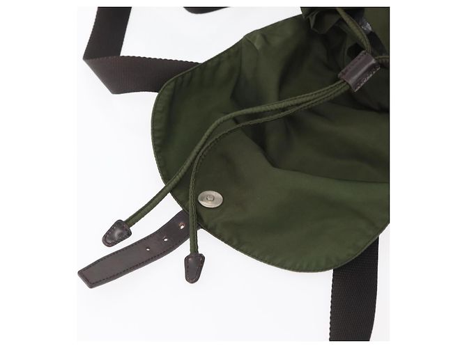 PRADA Backpack Nylon Khaki Silver Auth yk20253 Silvery - view 10