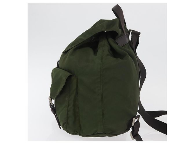 PRADA Backpack Nylon Khaki Silver Auth yk20253 Silvery - view 3