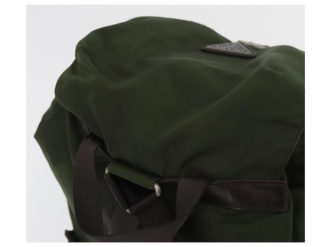 PRADA Backpack Nylon Khaki Silver Auth yk20253 Silvery - view 6