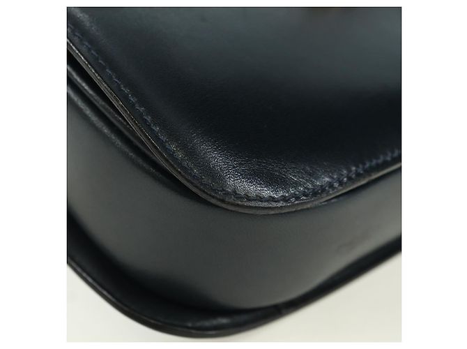 Céline Borsa a Spalla CELINE Triomphe in Pelle Blu Navy e Oro Auth mr2338V D'oro - vista 10
