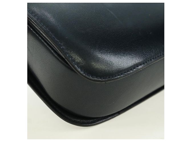 Céline Borsa a Spalla CELINE Triomphe in Pelle Blu Navy e Oro Auth mr2338V D'oro - vista 15