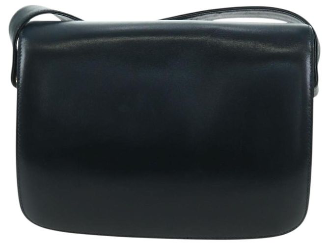 Céline Borsa a Spalla CELINE Triomphe in Pelle Blu Navy e Oro Auth mr2338V D'oro - vista 2
