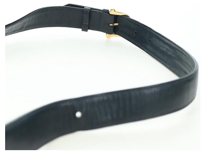 Céline Borsa a Spalla CELINE Triomphe in Pelle Blu Navy e Oro Auth mr2338V D'oro - vista 9