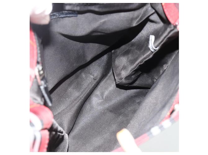 Bolsa de mão em nylon com estampa Nova Check Burberry vermelha e prata autêntica bs34680 Vermelho - vista 11