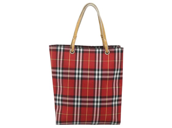 Bolsa de mão em nylon com estampa Nova Check Burberry vermelha e prata autêntica bs34680 Vermelho - vista 13
