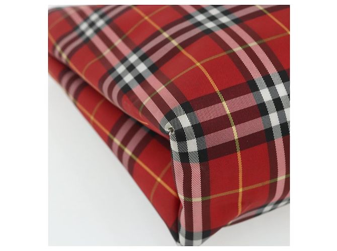 Bolsa de mão em nylon com estampa Nova Check Burberry vermelha e prata autêntica bs34680 Vermelho - vista 14