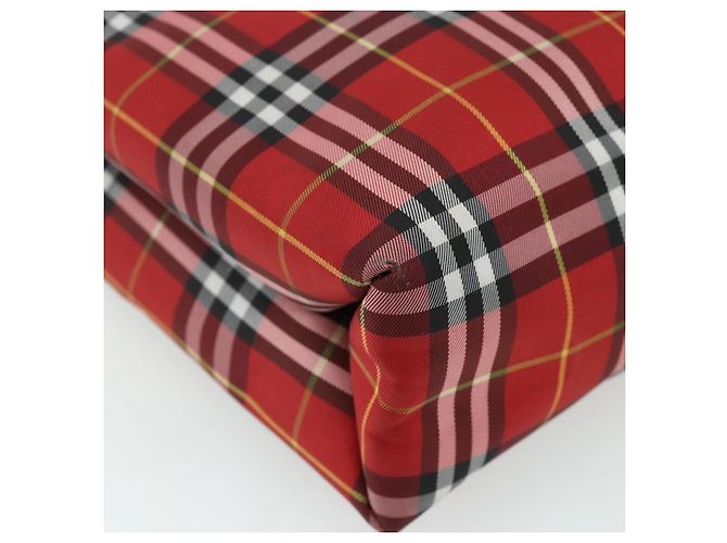 Bolsa de mão em nylon com estampa Nova Check Burberry vermelha e prata autêntica bs34680 Vermelho - vista 16