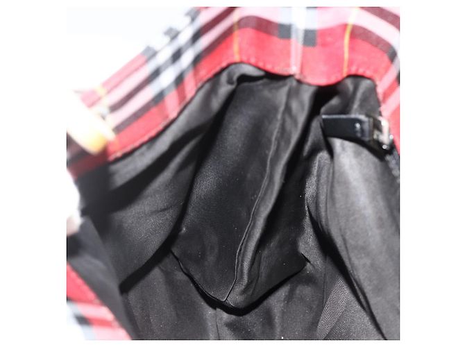 Bolsa de mão em nylon com estampa Nova Check Burberry vermelha e prata autêntica bs34680 Vermelho - vista 18
