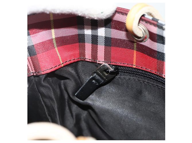 Bolsa de mão em nylon com estampa Nova Check Burberry vermelha e prata autêntica bs34680 Vermelho - vista 19