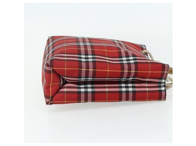 Bolsa de mão em nylon com estampa Nova Check Burberry vermelha e prata autêntica bs34680 Vermelho - vista 4
