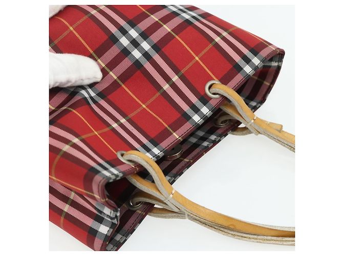 Bolsa de mão em nylon com estampa Nova Check Burberry vermelha e prata autêntica bs34680 Vermelho - vista 6