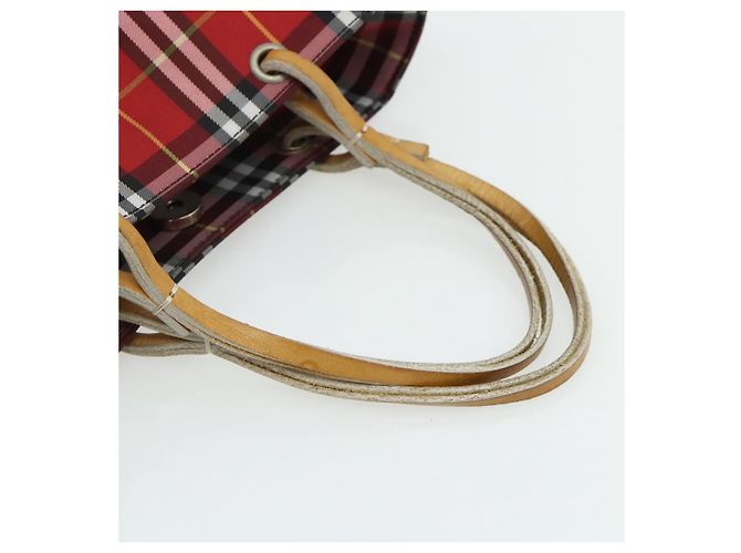 Bolsa de mão em nylon com estampa Nova Check Burberry vermelha e prata autêntica bs34680 Vermelho - vista 7
