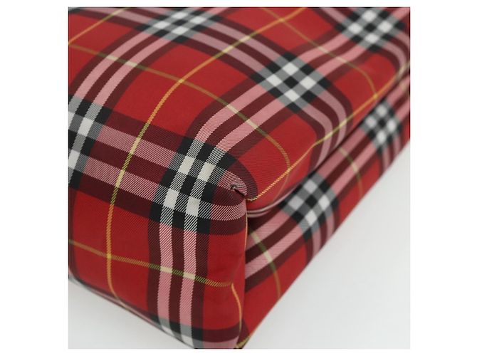 Bolsa de mão em nylon com estampa Nova Check Burberry vermelha e prata autêntica bs34680 Vermelho - vista 9
