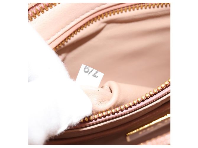 Borsa a spalla PRADA in pelle verniciata rosa oro Auth am11436 D'oro - vista 10