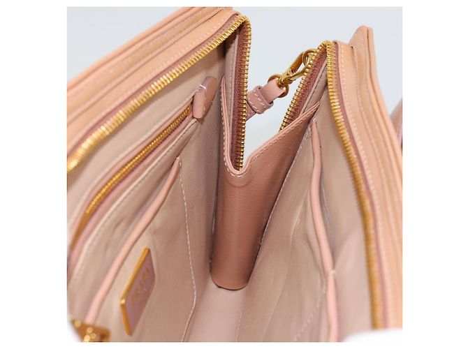 Borsa a spalla PRADA in pelle verniciata rosa oro Auth am11436 D'oro - vista 22