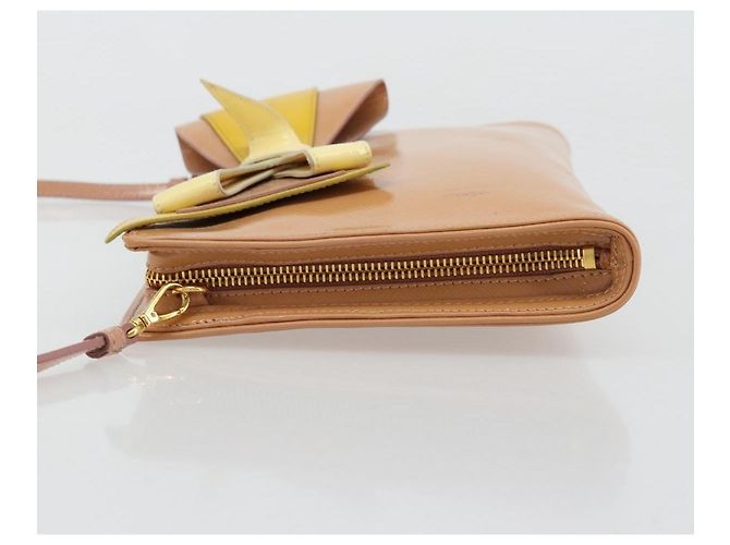 Borsa a spalla PRADA in pelle verniciata rosa oro Auth am11436 D'oro - vista 4