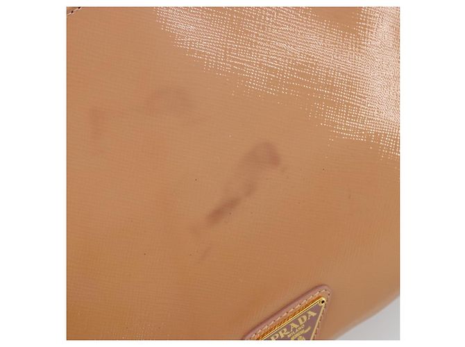 Borsa a spalla PRADA in pelle verniciata rosa oro Auth am11436 D'oro - vista 8