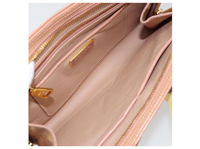 Borsa a spalla PRADA in pelle verniciata rosa oro Auth am11436 D'oro - vista 9