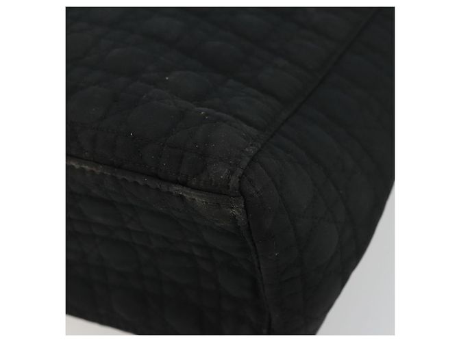 Christian Dior Borsa Lady Dior in nylon nero e oro Auth 168872 D'oro - vista 9