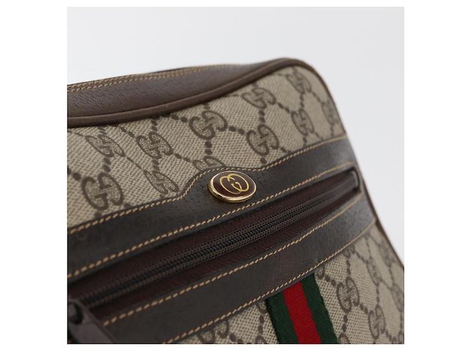 Borsa Sherry Line GG Supreme Web di GUCCI in PVC beige e oro 010 378 Auth ep14400 D'oro - vista 10