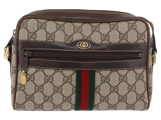 Borsa Sherry Line GG Supreme Web di GUCCI in PVC beige e oro 010 378 Auth ep14400 D'oro - vista 13