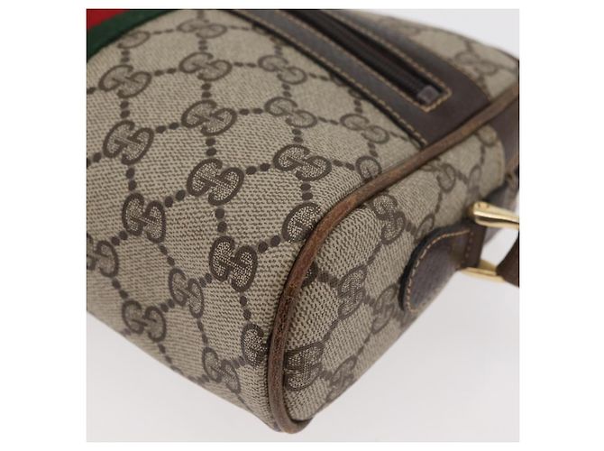 Borsa Sherry Line GG Supreme Web di GUCCI in PVC beige e oro 010 378 Auth ep14400 D'oro - vista 15