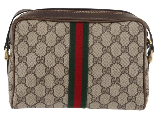 Borsa Sherry Line GG Supreme Web di GUCCI in PVC beige e oro 010 378 Auth ep14400 D'oro - vista 2