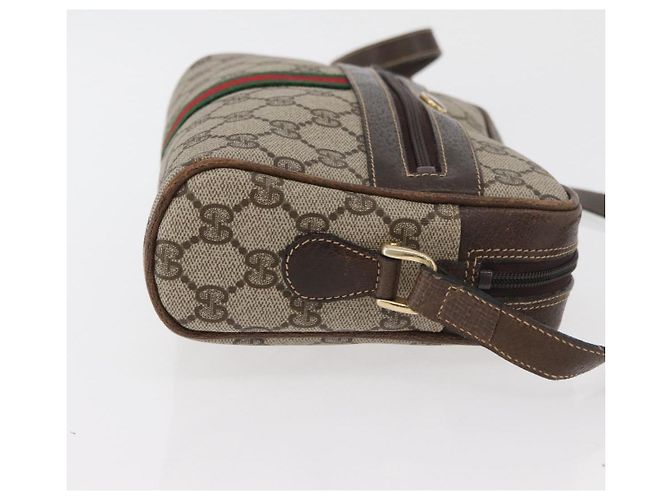 Borsa Sherry Line GG Supreme Web di GUCCI in PVC beige e oro 010 378 Auth ep14400 D'oro - vista 3