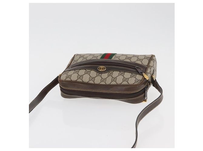 Borsa Sherry Line GG Supreme Web di GUCCI in PVC beige e oro 010 378 Auth ep14400 D'oro - vista 6