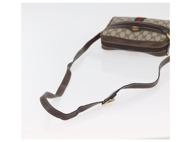 Borsa Sherry Line GG Supreme Web di GUCCI in PVC beige e oro 010 378 Auth ep14400 D'oro - vista 7
