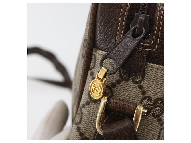 Borsa Sherry Line GG Supreme Web di GUCCI in PVC beige e oro 010 378 Auth ep14400 D'oro - vista 9