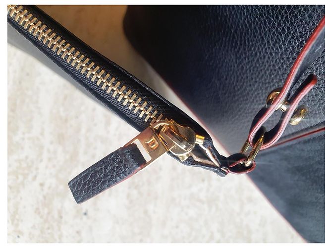 Borsa Tote Chic GM di Delvaux in pelle nera/borgogna Nero Bordò - vista 17