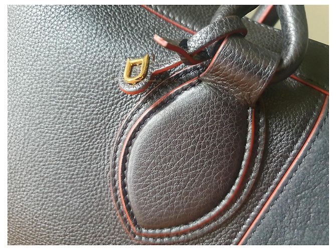 Borsa Tote Chic GM di Delvaux in pelle nera/borgogna Nero Bordò - vista 22