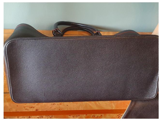 Borsa Tote Chic GM di Delvaux in pelle nera/borgogna Nero Bordò - vista 8