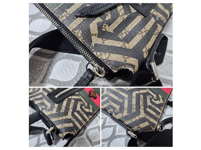 Messenger Caleido Web GG Supreme Gucci Nero/Beige - vista 10