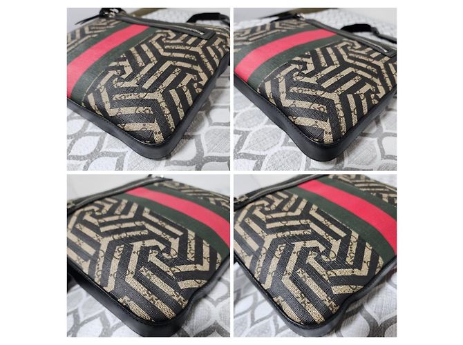 Messenger Caleido Web GG Supreme Gucci Nero/Beige - vista 12