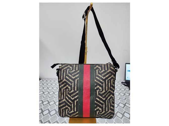 Messenger Caleido Web GG Supreme Gucci Nero/Beige - vista 3